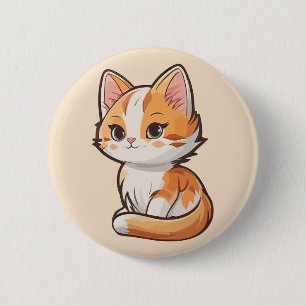 Chapa Redonda De 5 Cm Encantador Kawaii Kitten
