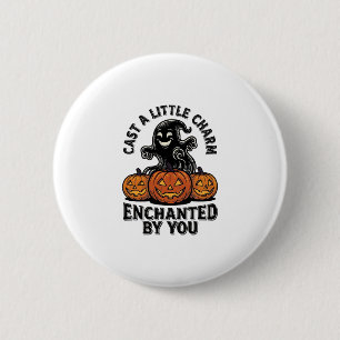 Chapa Redonda De 5 Cm Encanto Fantasma Arte de Calabaza de Halloween Vin