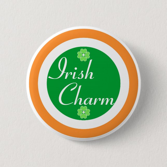 Chapa Redonda De 5 Cm Encanto irlandés (Anverso)