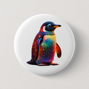 Chapa Redonda De 5 Cm Encanto pingüino luminoso