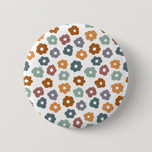 Chapa Redonda De 5 Cm Encanto Retro Florales Terrosos y Botánicos