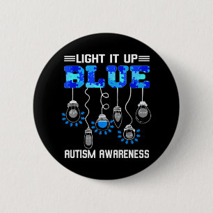 Chapa Redonda De 5 Cm Enciende la conciencia azul del autismo