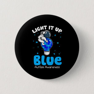 Chapa Redonda De 5 Cm Enciende la luz azul Funny Puzzle Piece Autism Awa