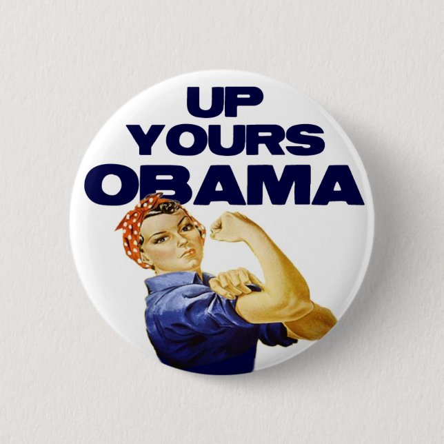 Chapa Redonda De 5 Cm Encima el suyo Obama (Anverso)