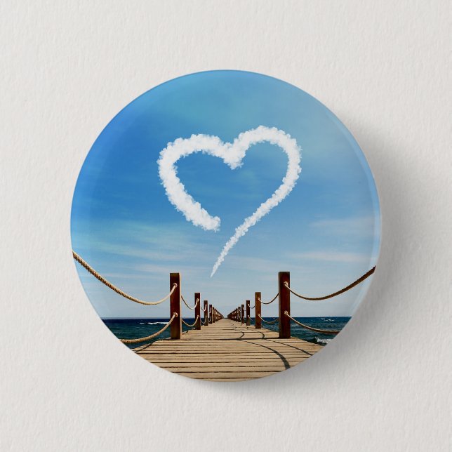 Chapa Redonda De 5 Cm Endless Path Heart-Shaped Cloud (Anverso)