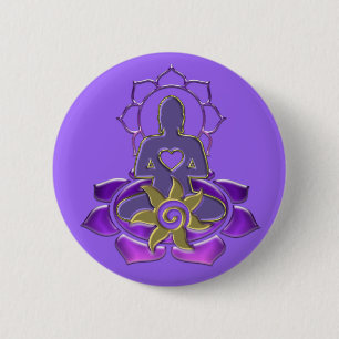 Chapa Redonda De 5 Cm Energía BUDDHA   violeta ligera