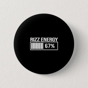 Chapa Redonda De 5 Cm Energía Rizz al 67 Meme divertido de seis siete Ge