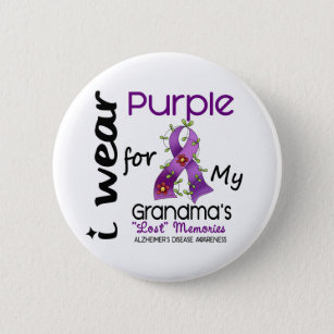 Chapa Redonda De 5 Cm Enfermedad de Alzheimers llevo la púrpura para mi