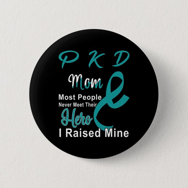 Chapa Redonda De 5 Cm Enfermedad Renal Conciencia Pkd Mamá Apoyo a Madre (Anverso)