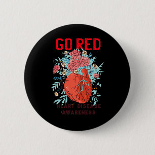 Chapa Redonda De 5 Cm Enfermedades del corazón rojo Apoya la toma de con