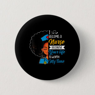 Chapa Redonda De 5 Cm Enfermera afro retro Guay historia negra