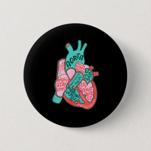 Chapa Redonda De 5 Cm Enfermera cardíaca Cvicu Anatomía del corazón huma