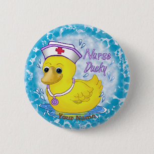 Chapa Redonda De 5 Cm Enfermera Cute Ducky