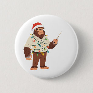 Chapa Redonda De 5 Cm Enfermera de Bigfoot Sasquatch Navidad Enfermería