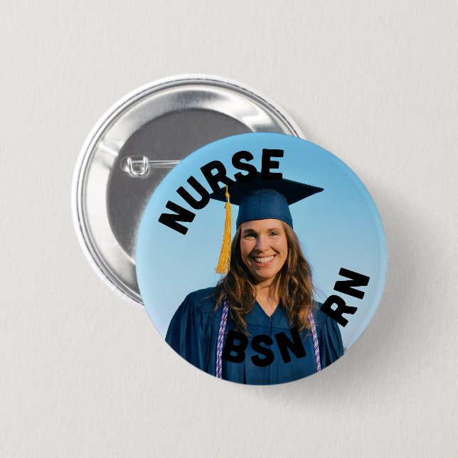 Chapa Redonda De 5 Cm enfermera de fotografía bsn rn 2¼ pulgadas (Anverso y reverso)