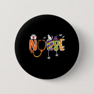 Chapa Redonda De 5 Cm Enfermera de Halloween Stethoscope Cute Scrub Top 