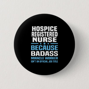 Chapa Redonda De 5 Cm Enfermera de Hospice Registered