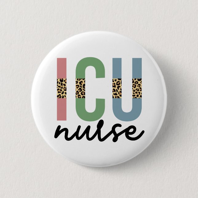 Chapa Redonda De 5 Cm Enfermera de la UCI Cheetah RN Enfermera regalos d (Anverso)