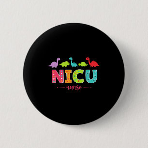 Chapa Redonda De 5 Cm Enfermera de Nicu con dinosaurios lindos pediátric