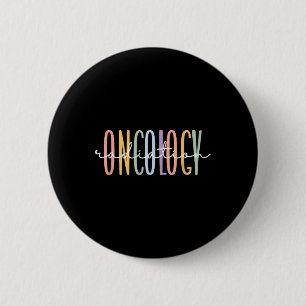 Chapa Redonda De 5 Cm Enfermera de oncología de radiación de arcoiris