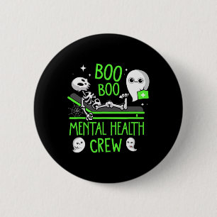 Chapa Redonda De 5 Cm Enfermera de salud mental Psiquia Boo Boo Crew Enf