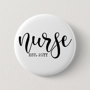 Chapa Redonda De 5 Cm Enfermera del año Personalizado Est Enfermera estu
