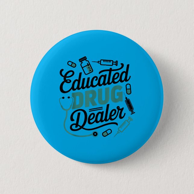 Chapa Redonda De 5 Cm Enfermera Divertida Vida Educada (Anverso)