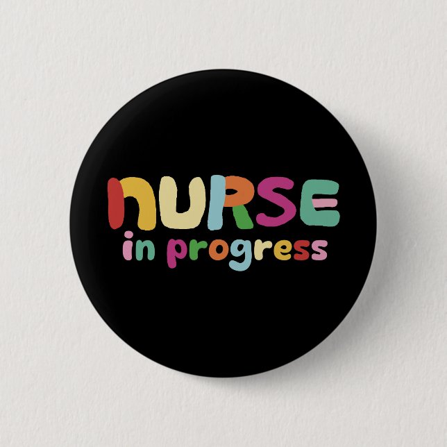 Chapa Redonda De 5 Cm Enfermera en curso (Anverso)