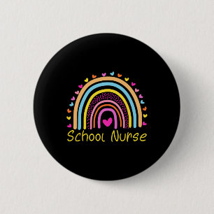 Chapa Redonda De 5 Cm Enfermera escolar Boho Rainbow Nurs Day Ck to Scho