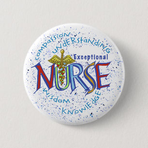 Chapa Redonda De 5 Cm Enfermera excepcional Motto Pin