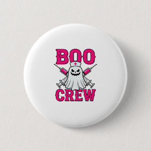 Chapa Redonda De 5 Cm Enfermera Fantasma Halloween Boo Crew