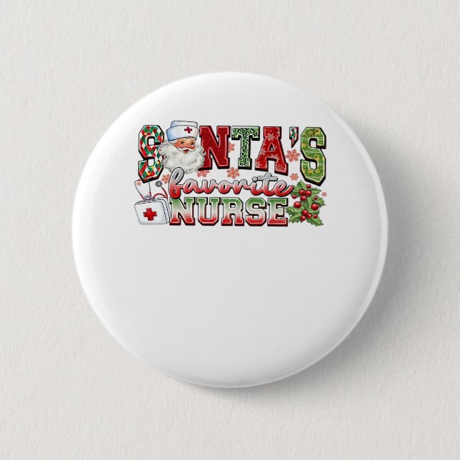 Chapa Redonda De 5 Cm Enfermera favorita de Santa María, enfermera y enf (Anverso)