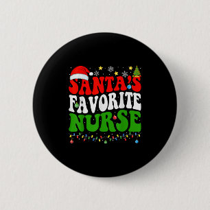 Chapa Redonda De 5 Cm Enfermera favorita de Santa Navidad Enfermería Nav