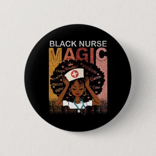 Chapa Redonda De 5 Cm Enfermera Mujer Negra Mágica Afro Melanin Reina de