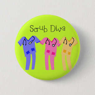 Chapa Redonda De 5 Cm Enfermera o regalos médicos del portador de Scub