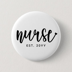 Chapa Redonda De 5 Cm Enfermera personalizado de Typografía Ésa Enfermer