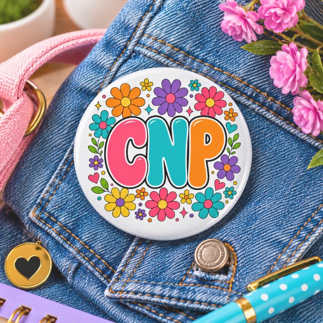 Chapa Redonda De 5 Cm Enfermera Practicante CNP Retro (Subido por el creador)