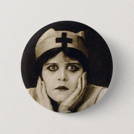 Chapa Redonda De 5 Cm Enfermera vintage theda bara divertida