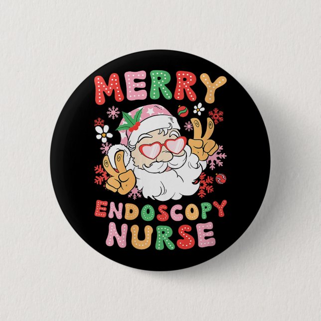 Chapa Redonda De 5 Cm Enfermeras Navidades Endoscopía Endoscopía N (Anverso)