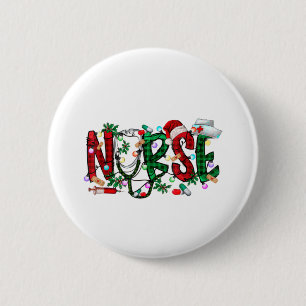 Chapa Redonda De 5 Cm Enfermero Árbol de Navidad Stethoscope RN LPN Enfe