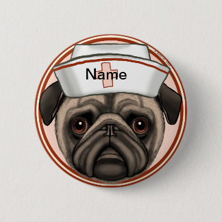 Chapa Redonda De 5 Cm Enfermero de pug