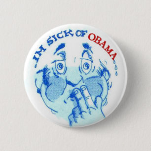 Chapa Redonda De 5 Cm Enfermo de Obama