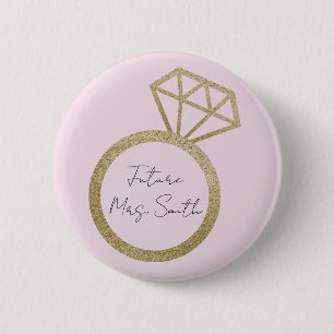 Chapa Redonda De 5 Cm Engagement Ring Future Mrs. Button