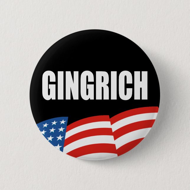 Chapa Redonda De 5 Cm Engranaje de la elección de NEWT GINGRICH (Anverso)