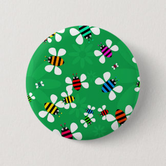 Chapa Redonda De 5 Cm Enjambre de la abeja