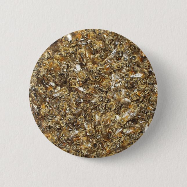 Chapa Redonda De 5 Cm Enjambre de la abeja (Anverso)