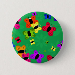 Chapa Redonda De 5 Cm Enjambre de la mariposa