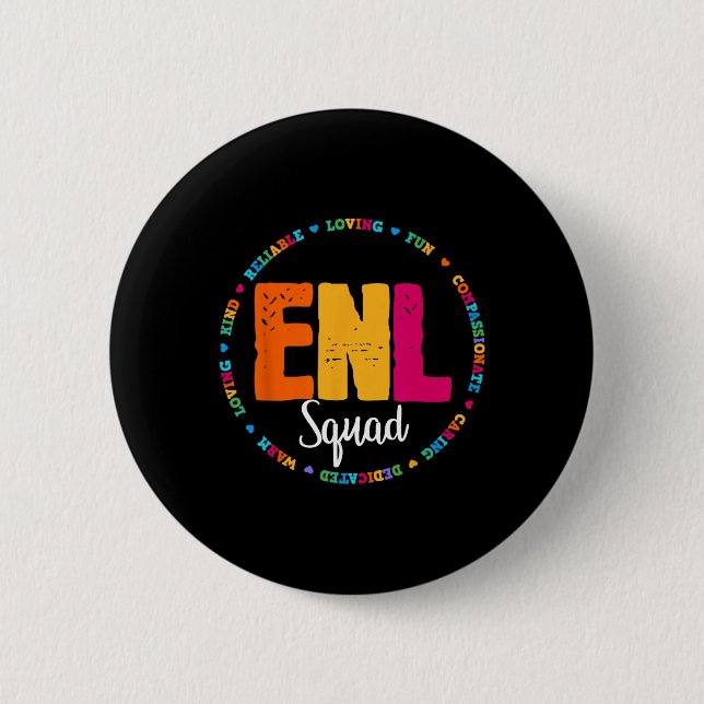 Chapa Redonda De 5 Cm Enl Squad Teacher English New Language Squad Team  (Anverso)