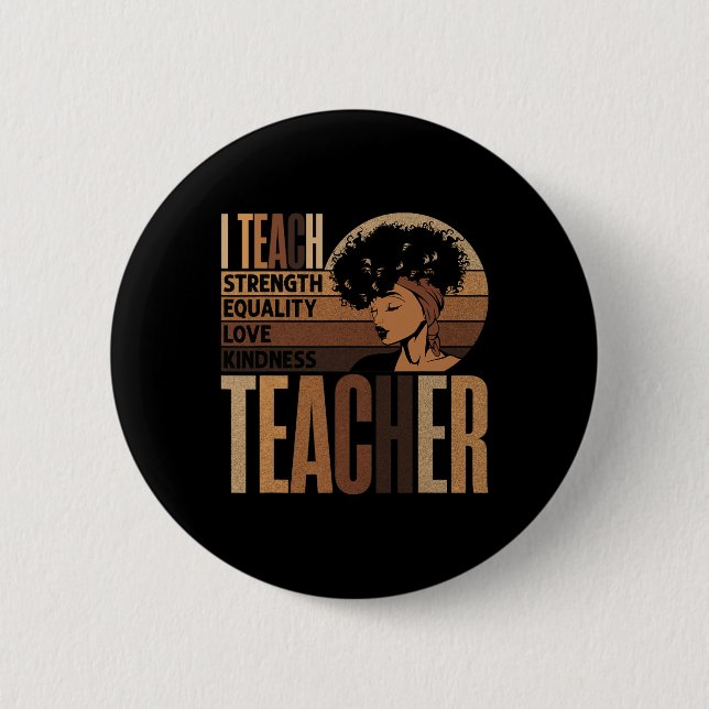 Chapa Redonda De 5 Cm Enseñar Amor Igualdad Fuerza Amabilidad Profesora  (Anverso)