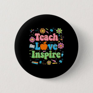 Chapa Redonda De 5 Cm Enseñar Amor Inspirar Vida de Maestro Inspirador E